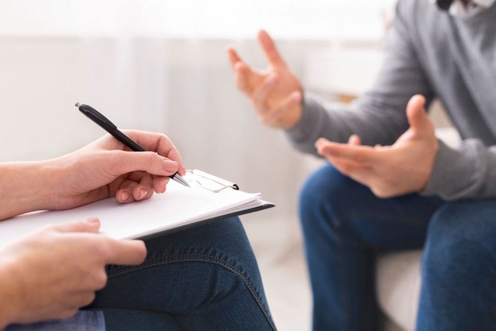 a man talking to a medical expert about cocaine withdrawal timeline