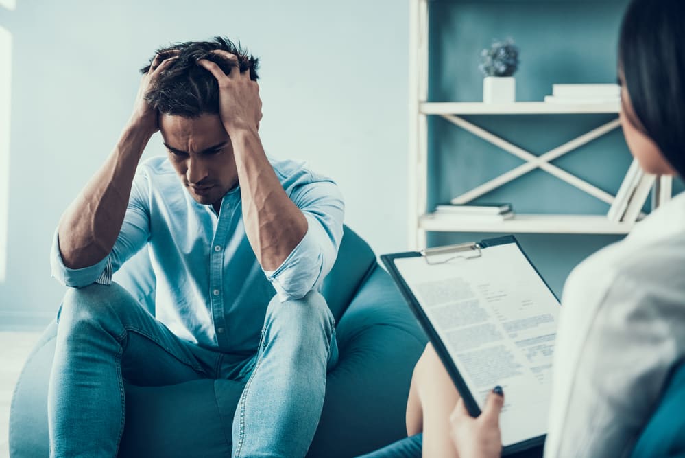 A patient in therapy discussing struggles with vaping addiction