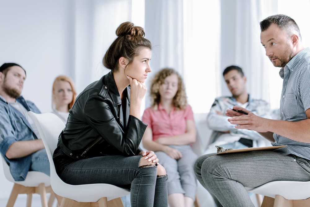 addicted woman in a residential addiction treatment in Texas