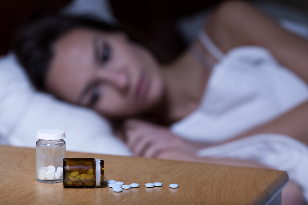 woman who have sleeping pills addiction